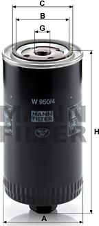 Mann-Filter W 950/4 - Filtr oleju parts5.com