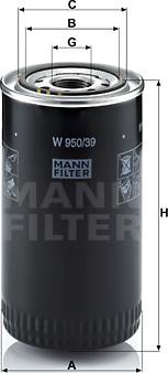 Mann-Filter W 950/39 - Filtru ulei parts5.com