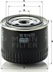 Mann-Filter W 914/26 - Olejový filter parts5.com