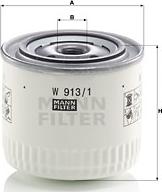 Mann-Filter W 913/1 - Filtr oleju parts5.com