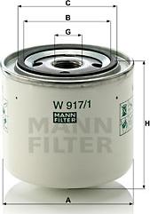 Mann-Filter W 917/1 - Olejový filter parts5.com