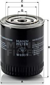 Mann-Filter W 930/9 - Oil Filter parts5.com