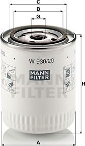 Mann-Filter W 930/20 - Filtr oleju parts5.com