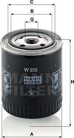 Mann-Filter W 930 - Filtr oleju parts5.com