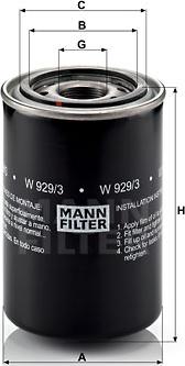 Mann-Filter W 929/3 - Filtro de aceite parts5.com