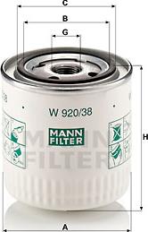 Mann-Filter W 920/38 - Öljynsuodatin parts5.com