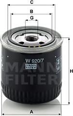 Mann-Filter W 920/7 - Oljni filter parts5.com