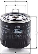 Mann-Filter W 920 - Filtr oleju parts5.com