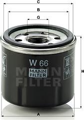 Mann-Filter W 66 - Filtre à huile parts5.com