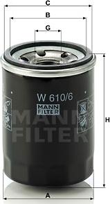 Mann-Filter W 610/6 - Yağ filtresi parts5.com