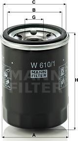 Mann-Filter W 610/1 - Filter za ulje parts5.com