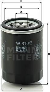 Mann-Filter W 610/3 - Oil Filter parts5.com