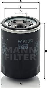 Mann-Filter W 610/2 - Öljynsuodatin parts5.com