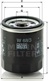 Mann-Filter W 68/3 - Φίλτρο λαδιού parts5.com