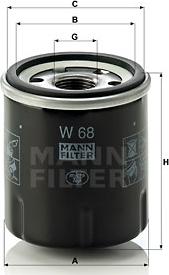 Mann-Filter W 68 - Φίλτρο λαδιού parts5.com