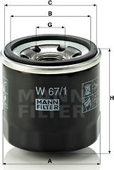 Mann-Filter W 67/1 - Filtro de aceite parts5.com