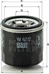 Mann-Filter W 67/2 - Filtro de aceite parts5.com