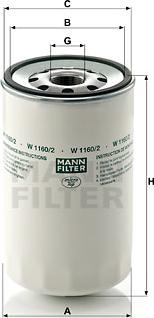 Mann-Filter W 1160/2 - Filtro de aceite parts5.com
