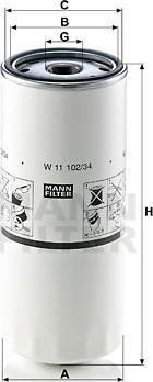 Mann-Filter W 11 102/34 - Filtro de aceite parts5.com