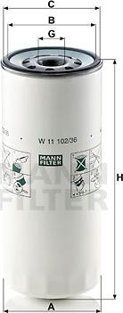 Mann-Filter W 11 102/36 - Yağ filtresi parts5.com