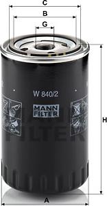 Mann-Filter W 840/2 - Oljni filter parts5.com