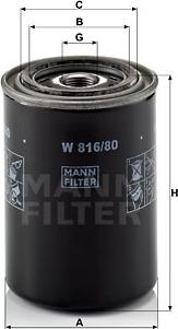 Mann-Filter W 816/80 - Filtre à huile parts5.com