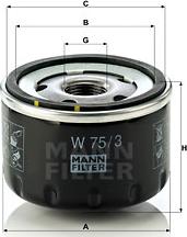 Mann-Filter W 75/3 - Filtro de aceite parts5.com