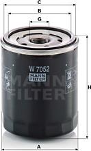 Mann-Filter W 7052 - Filtro de aceite parts5.com