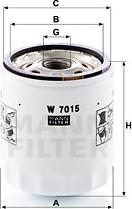 Mann-Filter W 7015 - Õlifilter parts5.com