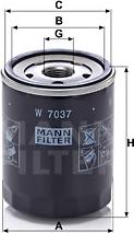 Mann-Filter W 7037 - Olajszűrő parts5.com