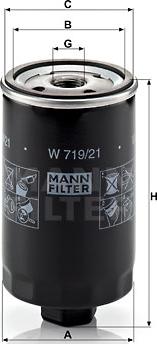 Mann-Filter W 719/21 - Filtro de aceite parts5.com