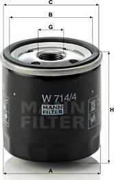 Mann-Filter W 714/4 - Yağ filtresi parts5.com