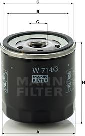 Mann-Filter W 714/3 - Маслен филтър parts5.com