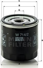 Mann-Filter W 714/2 - Φίλτρο λαδιού parts5.com