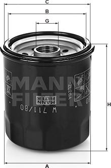 Mann-Filter W 711/80 - Filtru ulei parts5.com