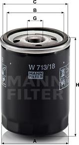 Mann-Filter W 713/18 - Oil Filter parts5.com