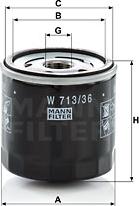 Mann-Filter W 713/36 - Filtr oleju parts5.com