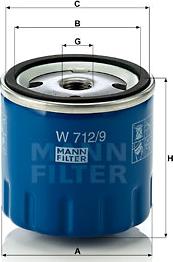 Mann-Filter W 712/9 - Ölfilter parts5.com