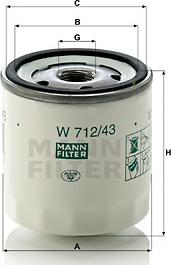 Mann-Filter W 712/43 - Φίλτρο λαδιού parts5.com