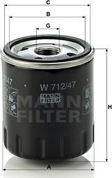 Mann-Filter W 712/47 - Filtre à huile parts5.com