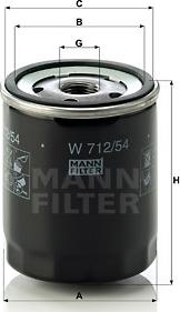 Mann-Filter W 712/54 - Filtre à huile parts5.com