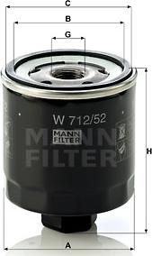 Mann-Filter W 712/52 - Filtr oleju parts5.com