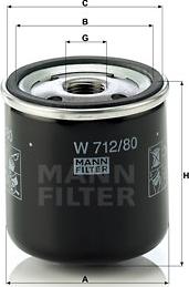 Mann-Filter W 712/80 - Filter za ulje parts5.com