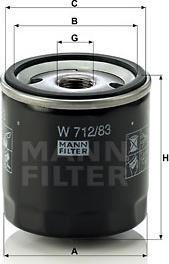 Mann-Filter W 712/83 - Filtar za ulje parts5.com