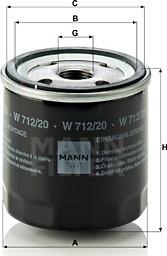 Mann-Filter W 712/20 - Filtar za ulje parts5.com