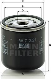 Mann-Filter W 712/21 - Oljni filter parts5.com