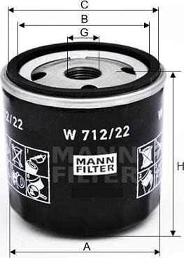 Mann-Filter W 712/22 - Oil Filter parts5.com