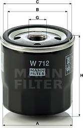 Mann-Filter W 712 - Φίλτρο λαδιού parts5.com