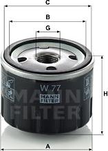 Mann-Filter W 77 - Φίλτρο λαδιού parts5.com