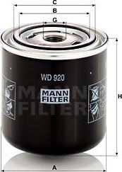 Mann-Filter WD 920 - Filter, Arbeitshydraulik parts5.com